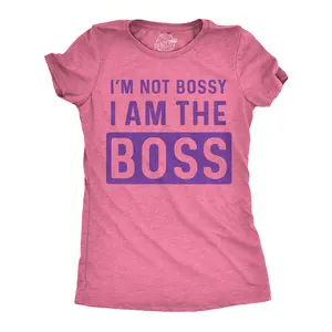Womens Im Not Bossy I Am The Boss T shirt Funny Sarcastic Girl Power Tee Ladies Funny Womens T Shirts Cute Vintage Fashion Casual Ladies T-Shirt Gift Sarcastic Tops for Women Funny Office Top Women's Novelty Pink