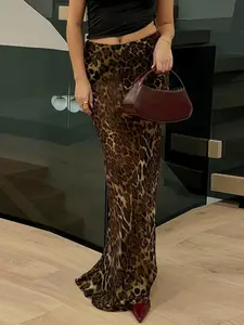 Women's Leopard Print Cover Up Dress, Swimsuit Cover Ups, Casual Swimwear for Beach Holiday Vacation, Ladies Swimsuit for All Seasons