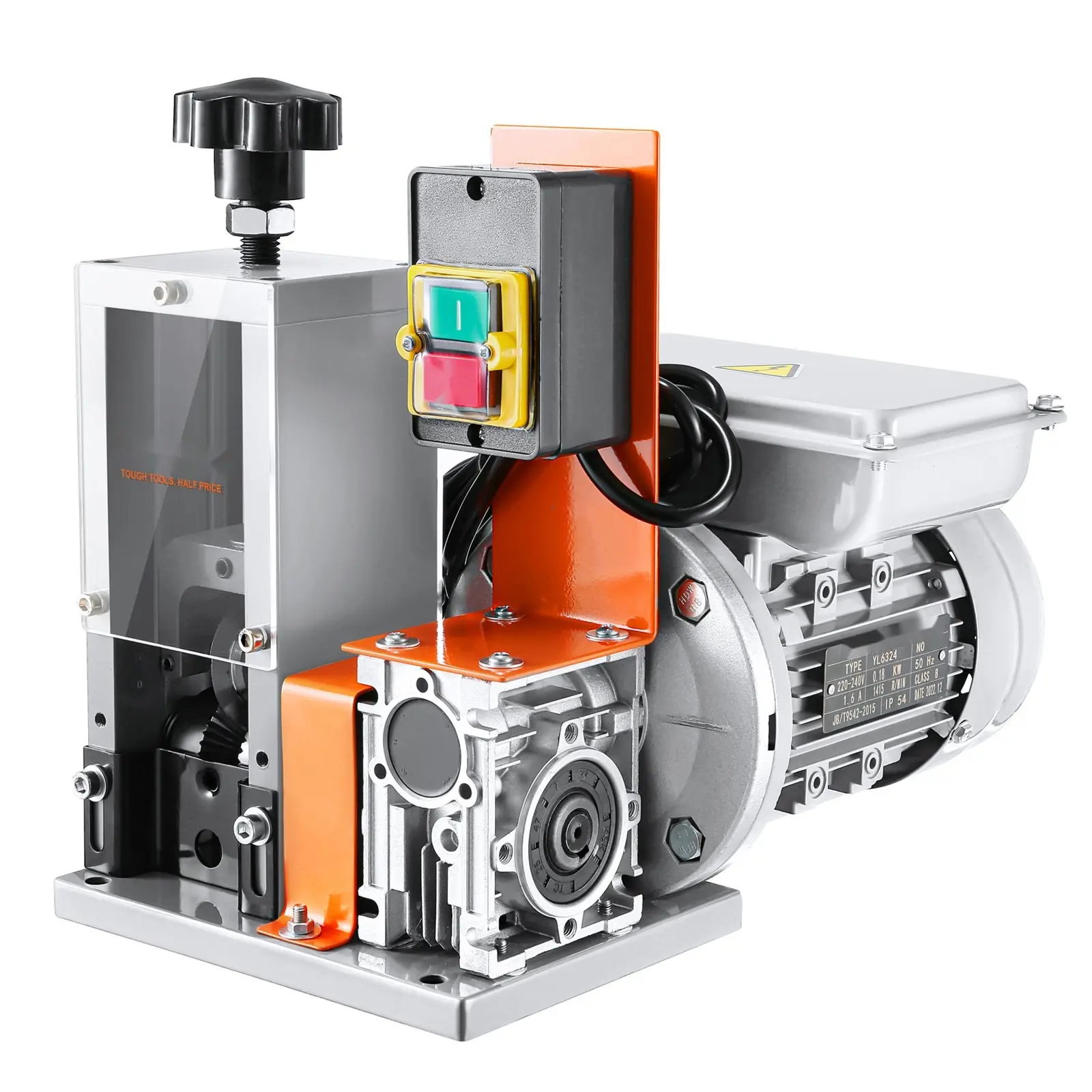 Automatic Wire Stripping Machine With Electric Motorized Cable Stripper 0.06''-0.98'' Range, 180 W Power, 60 Ft/Min Peeling Speed, Visible Stripping Depth Reference Gauge, Ideal Scrap Copper Recycling Tool For Workshop