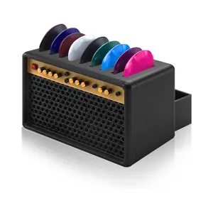 Guitar Pick Holder Box with Drawer Amp Style Pick Storage Case with 10 Picks