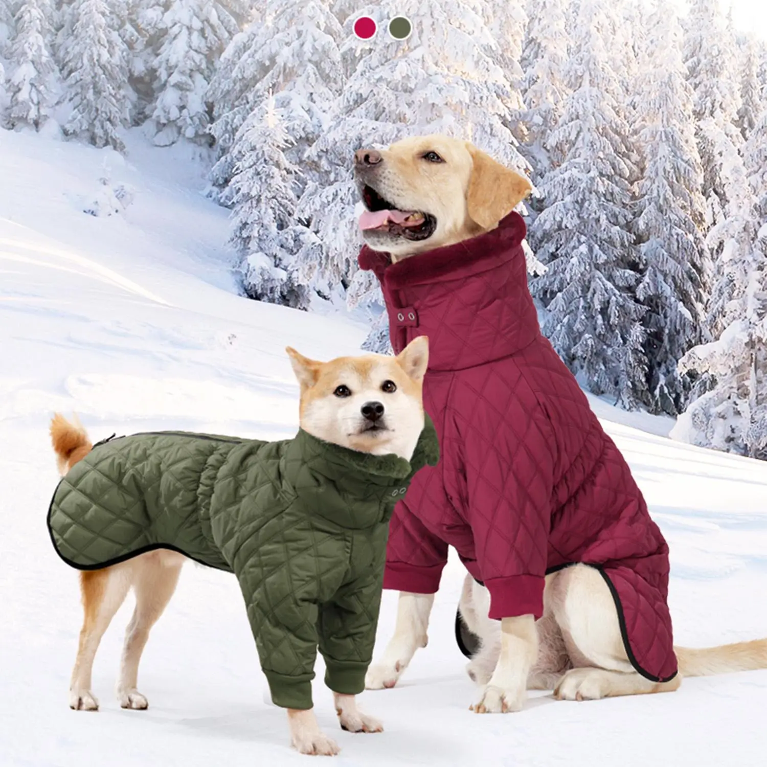 Winter Dog Quilted Coat, 1 Count Waterproof Windproof Dog Jacket, Warm Dog Clothes for Medium Large Dogs, Pet Supplies for Outdoor Activities, the War