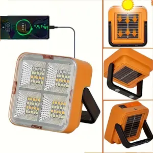 LED Work Light with USB - Upgraded High Lumens, Adjustable Brightness & Long-Lasting, Portable Multifunctional Flashlight with Hook for Camping, Hiking, Emergency Light, Solar/USB Dual Charging Outdoor Suitable for Emergency, /Outdoor Use, Holiday Gift