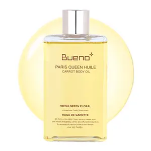 Bueno+ Paris Queen Huile Carrot Body Oil | Hydrates & Protects Skin with Carrot Extract, Beta-Carotene | Protective Nutrition Supply Moisturizing Elasticity Dry Moisture | 6.7 Fl Oz