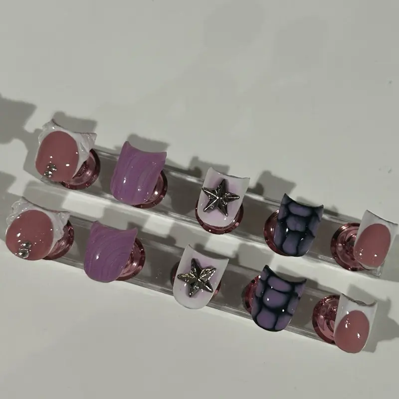 Purple star nails Purple star nails