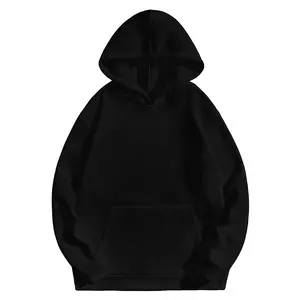 The men's solid-color hoodie is made of a cotton-polyester blend, available in black and gray. It has a classic hooded design, ideal for casual wear, with soft and breathable fabric. Menswear Fitness