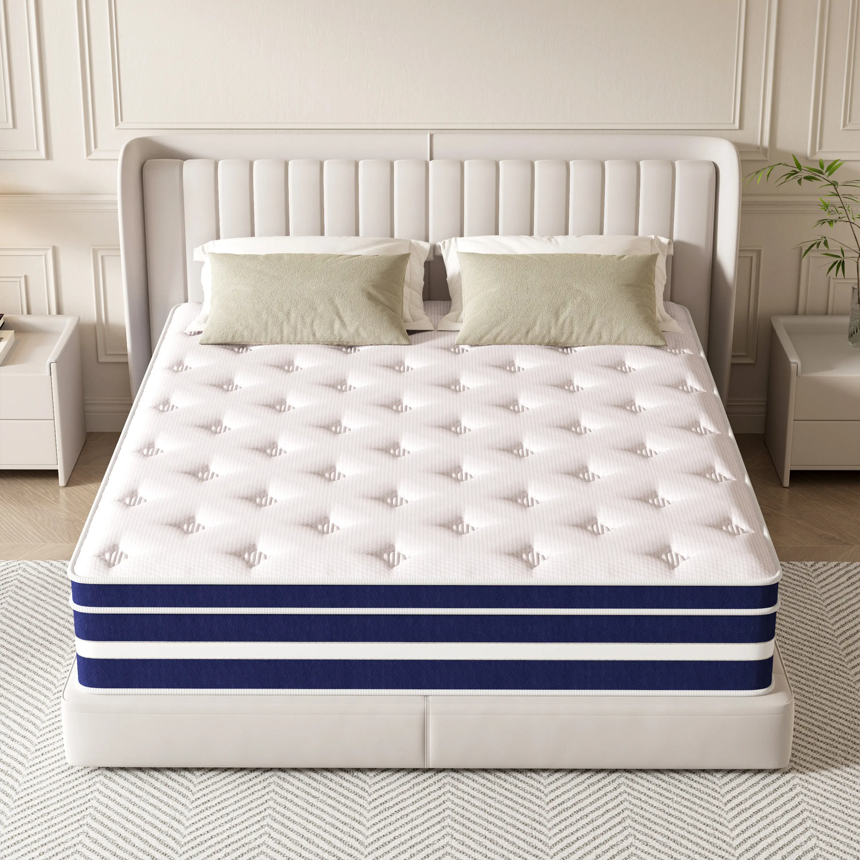 FVBEAYA 10/12/14 Twin Full Queen King Memory Foam Mattress,  Independent Spring Memory Mattress,Ultra Firm Tight Top Innerspring Mattress,pressure relief,Suitable for Master Bedrooms and Guest Rooms.