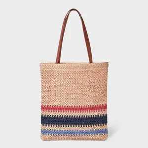 Crochet Tote Handbag - Universal Thread White/Red/Blue
