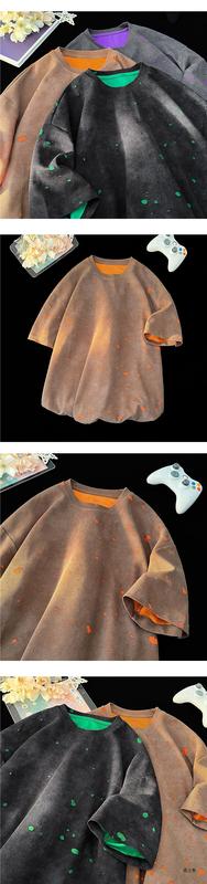 Ripped Short Sleeve T-shirt Loose Round Neck Half Sleeve