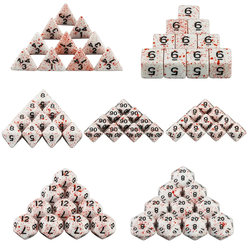 10 Piece Splash Effect Polyhedral Dice Set, D4, D6, D8, D10, D%, D12, D20 Role Playing Game Dice, Perfect for Dungeons Game