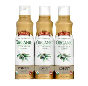 Pompeian Robust Organic Extra Virgin Olive Oil Spray - (3 Pack) 5 fl oz - No Propellants - First Cold Pressed Olive Oil for Cooking - Robust Flavor for Salads, Pasta, and Drizzling