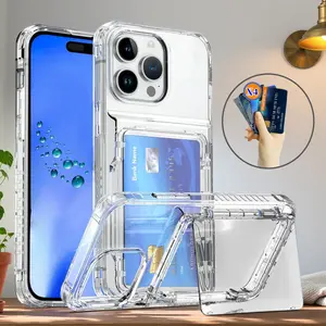 Suitable For iPhone 14 Pro Max / 14 Pro / 14 Plus Wallet Clear Phone Case with Credit Card Holder For iPhone 14pro Max 14Pro 14plus 14promax Cover Coque Funda