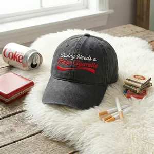 Daddy Needs a Fridge Cigarette Embroidered Hat for Diet Coke lovers