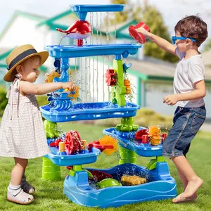 Water Activity Tables Summer Gift Toys for Outside Backyard,Summer Water Table, for Toddlers 3-5 4-7 Years Old, Fun Water Playset Outdoor Water Toys for Backyard, Beach, Garden,summervibes,Toddler Sand Water Table Toy,Kids Sand Water Table for Beach