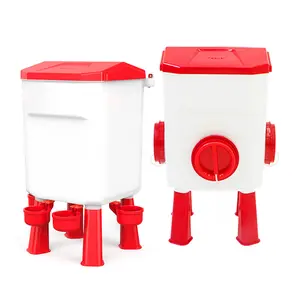 Automatic Chicken Feeder and Waterer Set, 26.46LB Large Capacity Feeder & 2.91gal Waterer, Durable Easy Clean Red Plastic, Backyard Poultry Coop Accessories for Chickens Ducks Duckling,summervibes