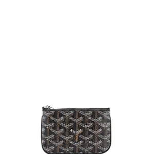 Pre-owned Goyard Canvas Coated Small Leather Goods Senat Zip Key Pouch Coated Canvas Nano by Rebag