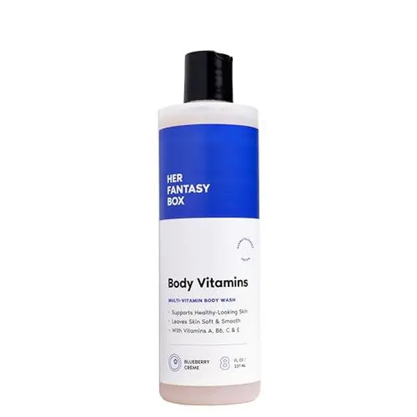 Her Fantasy Box | Body Vitamins Moisturizing Body Wash – Multi-Vitamin Cleanser with Vitamins A, B6, C & E, Hydrating & pH Balanced, Vegan & Cruelty Free, 8 oz