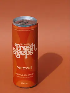 12-Pack of Fresh Steeps Recover Functional Nitro Tea 12oz Hibiscus Tea Blend with Elderberry for Natural Recovery