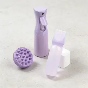 Three-Piece Hair Styling Tool Set, Includes Shampoo Brush, Lotion Bottle, 200ML Spray Bottle, Ideal for Personal Home Hair Styling