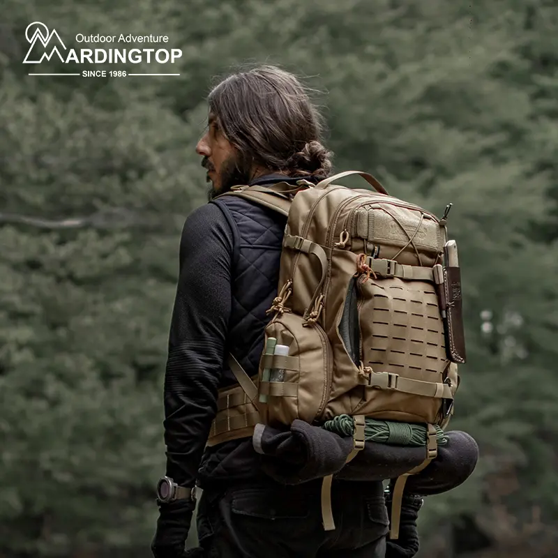 Mardingtop 35L 915D Codura Classic Tactical Military Backpack Casual Large Capacity Travel Backpack for Men Hiking Camping Athletic Bag Bug out Backpack Survival Pack BOB Fishing Rucksack Durable Gear with MOLLE Webbing Design for Outdoor Adventure