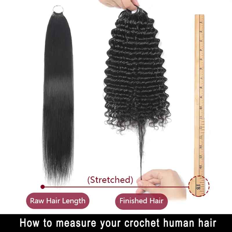 Bling Hair Burmese Curly Crochet Human Hair for Miracle Knots Boho Braids Burmese Curly Knotless Pre-Separated 50g / Bundle - Time-Saving,  4 to 5 Bundles Recommended for a Full Head