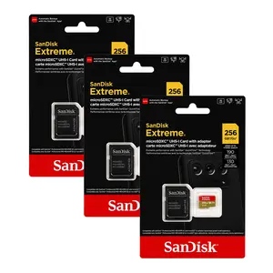 SanDisk Extreme microSDXC UHS-I 256GB Memory Card with Adapter 3-Pack