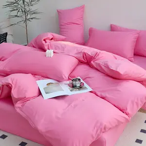 3-Piece Hot pink Bedding Set, Includes Duvet Cover & Pillowcases, Soft Comfortable Home Bedroom Accessories, All-Season Use, Soft Bedding Sets