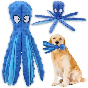 Four angels-Dog Squeaky Toys Octopus - No Stuffing Crinkle Plush Dog Toys for Puppy Teething, Durable Interactive Chew Toys for Small, Medium and Large Dogs Training and Reduce Boredom-MRWJ pet