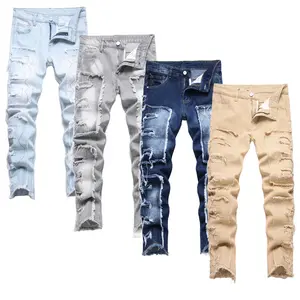 Boy's Ripped Distressed Skinny Fit Fashion Slim Kids Denim Pants Jeans