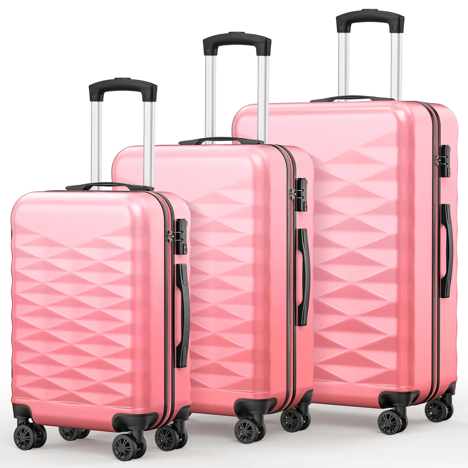 3-Piece Hardside Travel Luggage Set with TSA Lock, 20/24/28 Inch Lightweight Spinner Wheels Suitcase for Holiday Travel, Weekend Getaways, Business Trips