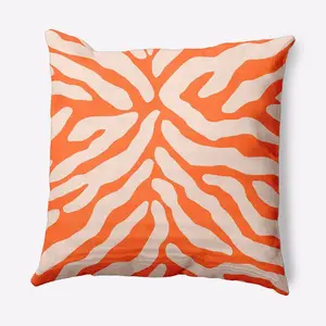 16"x16" Animal Striped Square Throw Pillow Orange - e by design: Contemporary Abstract Twill, Indoor Spring Decor