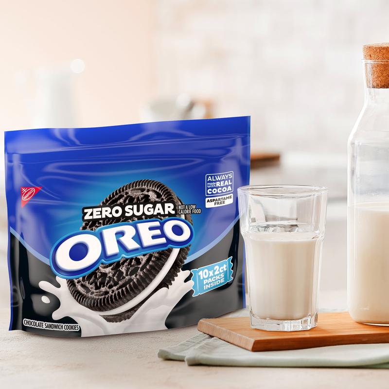 OREO Zero Sugar Chocolate Sandwich Cookies, 10 Snack Packs