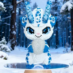 Wangmei Cloud Ice Dragon 3D Puzzle Building Blocks Decoration, Bookshelf Home Office Cabinet Decor, Party Living Room TV Stand Display, Building Block Model