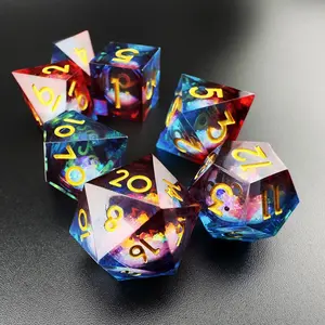 Searing Prophet – Liquid Core Polyhedral DnD Dice Set (7pcs) for Dungeons & Dragons, Pathfinder, TTRPG, Ideal Gift for Fantasy RPG Players