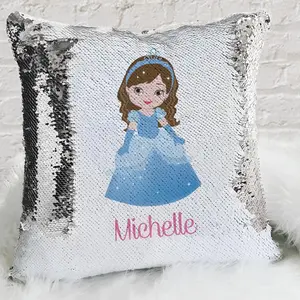 Kids Princess Custom Flip Sequin Decorative Throw Pillowcase