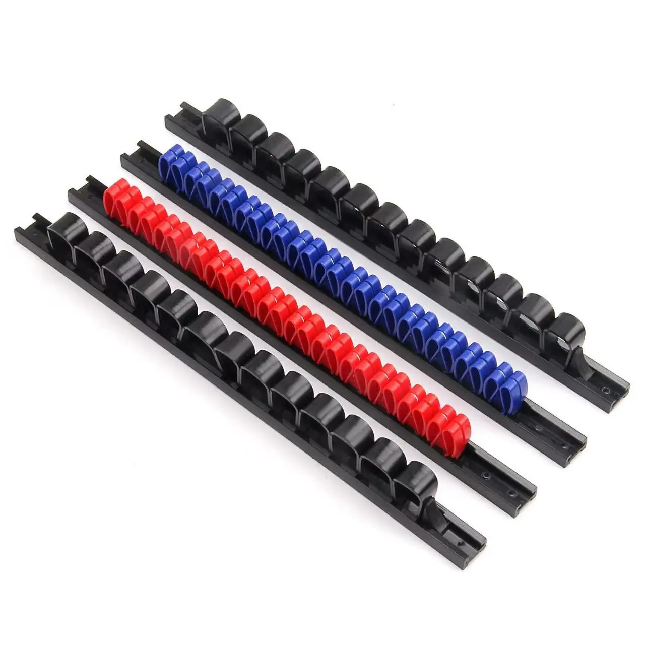 4-Piece Screwdriver Organizer Rack, Plastic Tool Storage Stand, Metal Hand Tools Display Shelf, Parts Holder for Repair Workbench