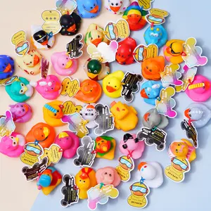 36 Pcs RubberDucks +36 Cards Tags +36 Straps Assorted Cruise Duck Kit for Fun Interactive Games in Bulk Shower Swimming Bath Toy Lightweight Soft Rubber Messages hobby kid gifts Valentine's Day gifts