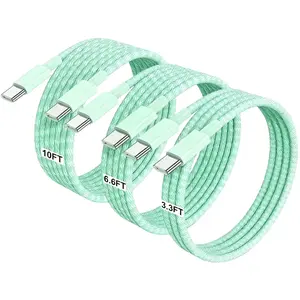 60w USB-C to USB-C Fast Charging Cable, Devices Compatible with iPhone 17/16/15 Pro Plus Max, Galaxy S24/s23, iPad Pro/air, Macbook Pro/air, Durable