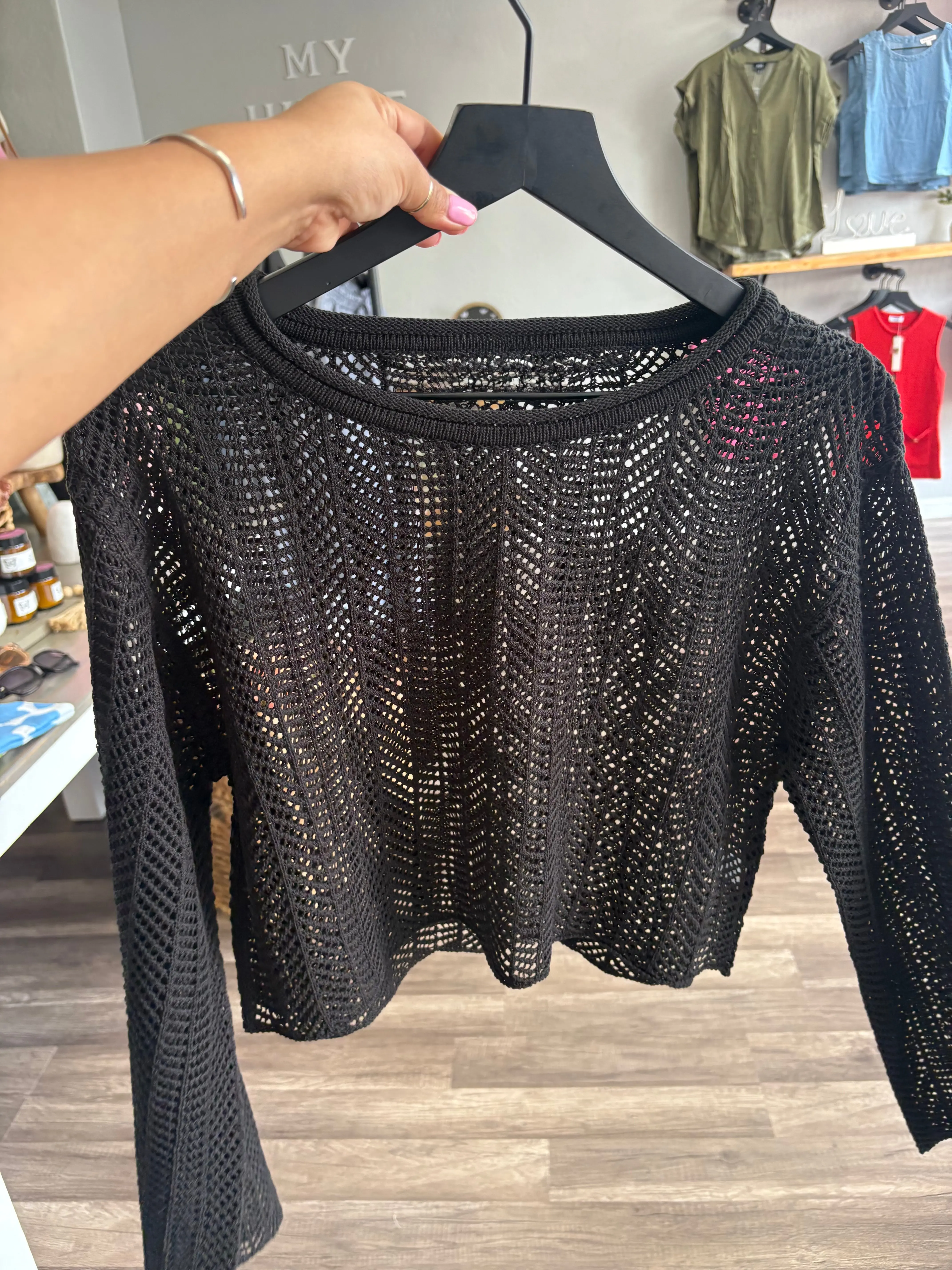 Long knit cropped top Long knit cropped top