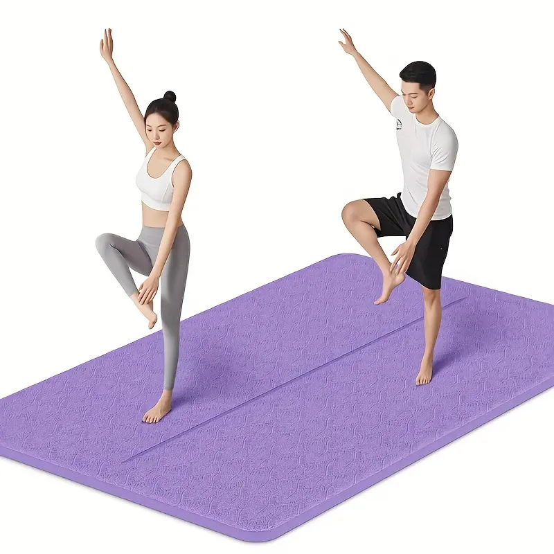 Large Yoga Mat -  6'x4' 1/3" Extra Thick Non-Slip with Alignment Lines, Exercise Mats for Floor, Workout Equipment, Pilates Equipment for Home Workouts for Men & Women