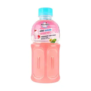 Mogu Mogu Strawberry Cream 0 Sugar Coconut Jelly Drink 320ml - Thai Fruit Juice Beverage
