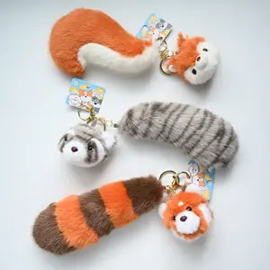Cute Big Tail Raccoon Plush Keychain, Bear & Squirrel Bag Charm, Funny Small Head Big Tail Pendant