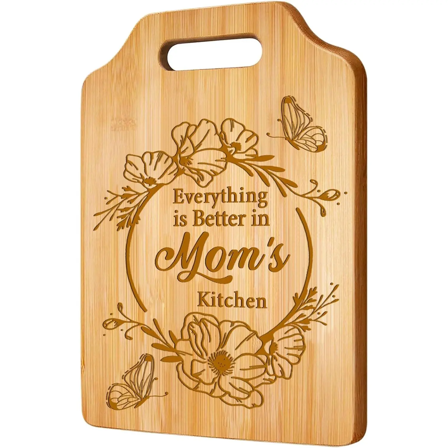 Mothers Day Cutting Boards Gifts-Engraved Mom Bamboo Cutting Boards-Mother‘s Day Unique Cutting Board For Mom From Son Daughter