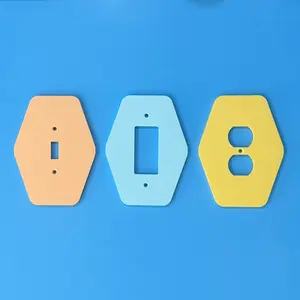 Mid Century Hexagon Light Switch Cover 3D Printed PLA Eco Friendly Multiple Configurations & Color Options for Home Decor Atomic Retro Style