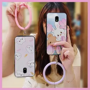 Solid Color Waterproof Phone Case For Samsung Galaxy J7 2018/J6 US heat dissipation Personality Cute Bracelet Ring Protective Back Cover Cartoon Anti-knock Funny Creative Youth