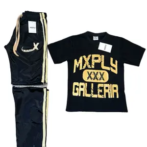 MXPLY "multiply" 25 Spring Merch - Nylon Track Pants Set Yellow Black 100% Cotton T-Shirt Reversible Shorts Into Pants True to Size