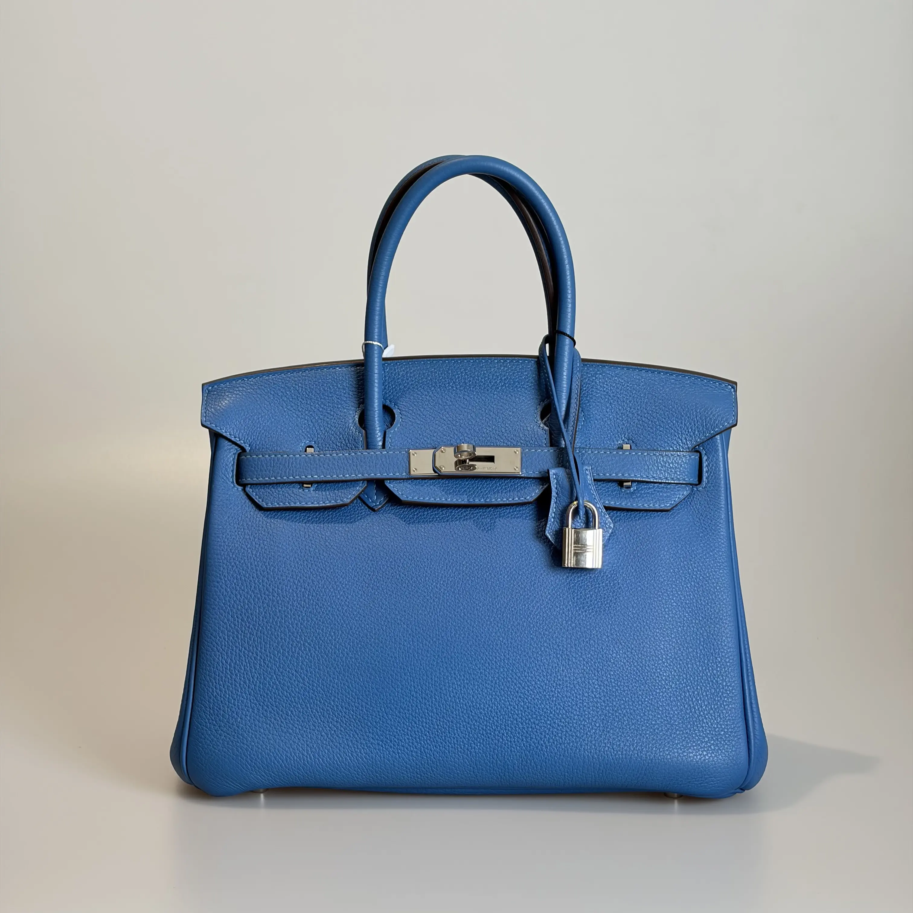 Pre-owned HERMÈS Togo Top Handle Bag Birkin 30 Bleu Paradis Silver Hardware 86712478 Sold As Is / Final Sale