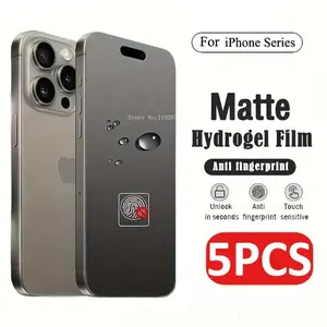 5Pcs Full Cover Matte Hydrogel Film for IPhone 17/16/15/14/13 Promax 15 Plus 16E No Fingerprint Screen Protector 17 Pro 11 12Pro