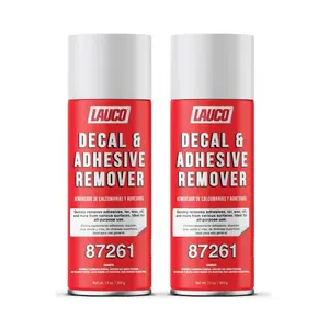 LAUCO Decal & Adhesive Remover – 13 oz Aerosol (2-Pack) – Removes Stickers, Tar, Wax, Oil, Bugs, Sap & More – Safe on Cured Paint, Vinyl & Fabrics – Fast-Acting Cleaner – [87261]