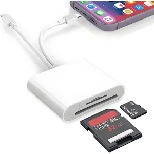 SD Card Reader for  iPad , USB C and Lightning Dual Port SD Card Adapter, High-Speed Memory Card Reader for Camera Adapter with SD/ SD Cards 2 Slot, No App Plug and Play