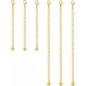 6 count  Necklace Extenders for Women Non Tarnish  Bracelet Chain Extenders Set, Extensions 2 Inch, 4 Inch Bracelet Anklet Extender